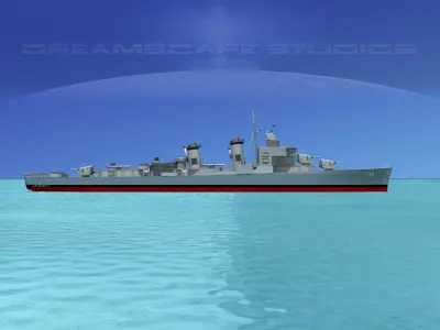 Sumner Class Destroyer DD733 USS Shannon 3D model