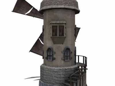 Windmill Low-poly Free low-poly 3D model