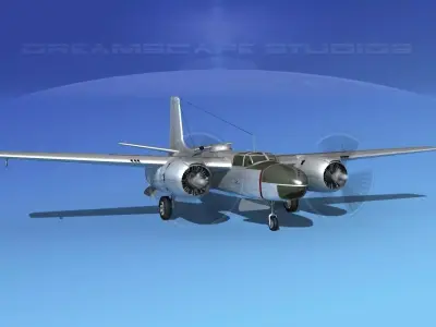Douglas B-26C Invader Bare Metal 3D model