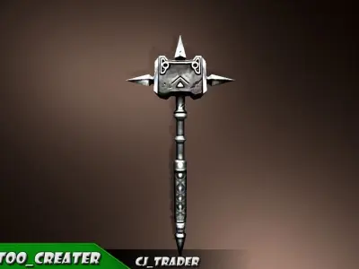 Fantasy Hammer Low-poly 3D Model Low-poly 3D model