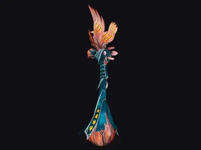 Magic Wand Rod Stick Fairy Staff Scepter Inventory Item Low-poly 3D model