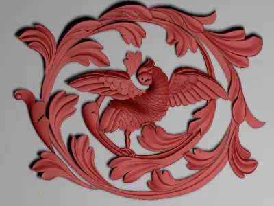 Relief Cockatoo Decoration 3D model