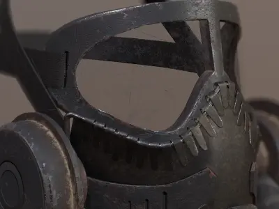 Gas Mask Low-poly 3D model 15