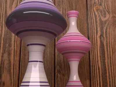 colorful modern vase set Free 3D model