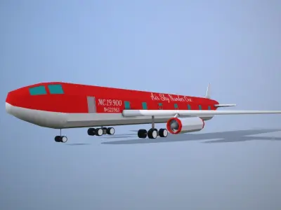 lowpoly airplane Low-poly 3D model