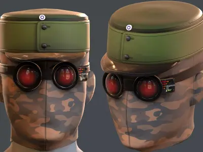 Gas mask helmet 3d model scifi Low-poly  Low-poly 3D model 538