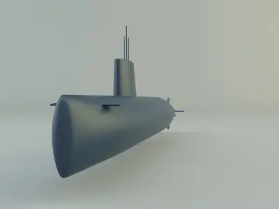 agosta 90b submarine 3d model 3D model