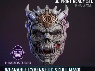 Biomech Void Skull Mask Wearable Cybernetic Sci Fi Armor STL 3D print model