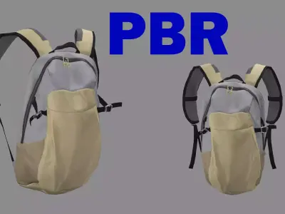Backpack Camping Handle bag 06 Low-Poly 3D Model 3D model