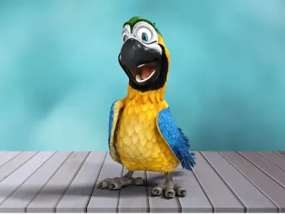 Macaw Parrot Rigged Low-poly 3D model