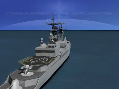 Kidd Class Destoyer DDG 996 USS Chandler 3D model