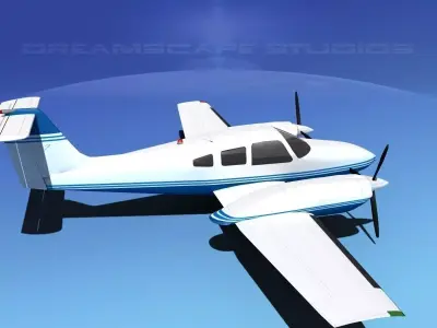 Piper PA-44-180T Turbo Seminole V05 3D model