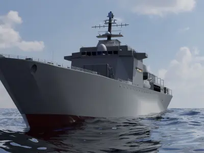 Pirate Hunter Ship with Pilot House 3D model