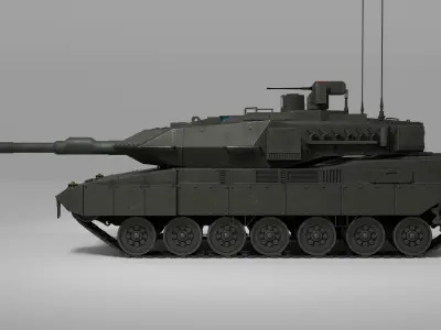 Leopard 2A7 Inspired Main Battle Tank 3D model