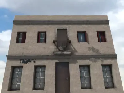 Old High-Quality 3D Colonial House Low-poly 3D model