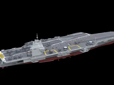 French PANG aircraft carrier PANG porte-avions 3D model
