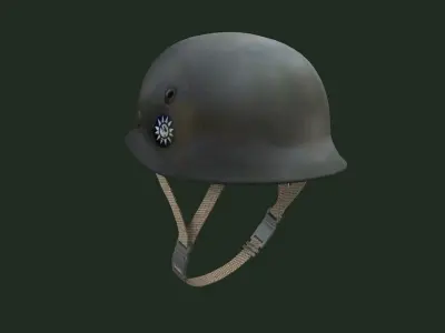 Kuomintang helmet war steel army soldier privat battle people 3D model