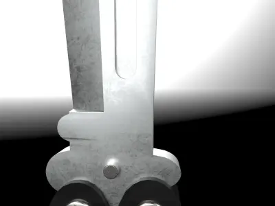 Balisong Butterfly Knife With Plastic Handle Low-Poly Game Ready Low-poly 3D model