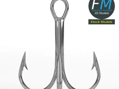 Treble hook 3D model