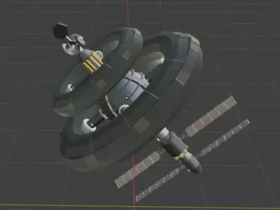 spacestation low poly mesh Free 3D model