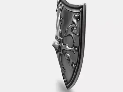 Ancient Iron Shield Low-poly 3D model