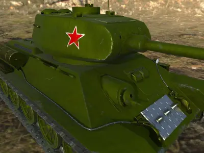 T-34-85  Low-poly 3D model