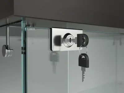 Store Frameless Glass Tower Showcase 3D model