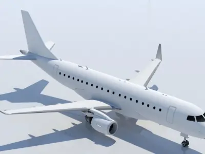 Embraer ERJ175 Long Range Low Poly Static Aircraft  Low-poly 3D model