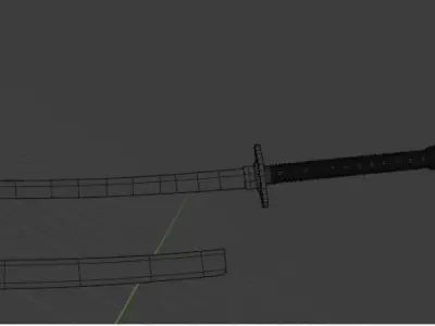Nagamaki samurai sword 3D model