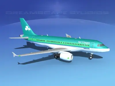 Airbus A319 Aer Lingus 3D model