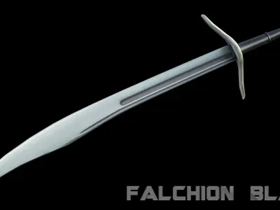Falchion Blade Low-poly 3D model