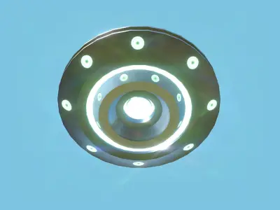 Spaceship UFO A3 - Chrome - Alien SciFi Vehicle Low-poly 3D model