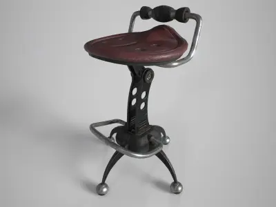Sci-fi Damaged chair Low-poly 3D model