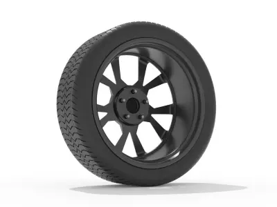 Skoda Extrem Rim 19 inch with Tire 3D model