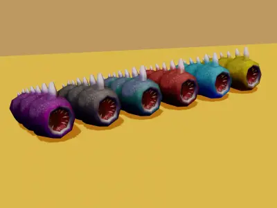 Low poly Abyss Worm Low-poly 3D model