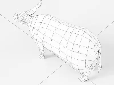 Cow cartoon 3d model  Low-poly 3D model