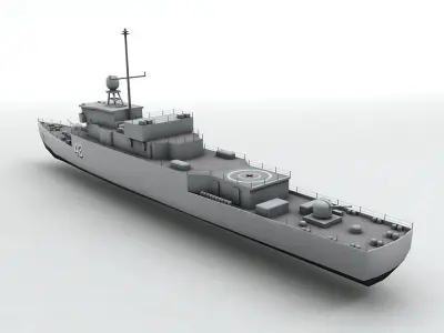  Meko 140 Corvette Military Frigate Ship Low-poly 3D model