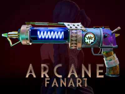 Jinx Zapper Gun from Arcane Season 2 Low-poly 3D model