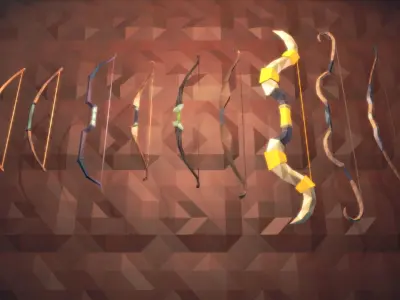 Low Poly Fantasy Weapons Full Packs Low-poly 3D model