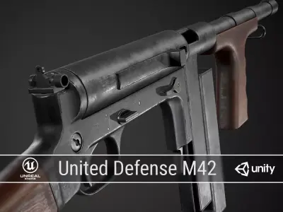 PBR United Defense M42 Low-poly 3D model