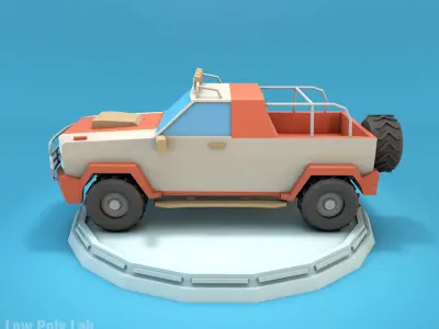 Cartoon Jeep SUV Low-poly 3D model