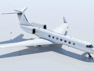 G550 Low Poly Static Aircraft Blank Low-poly 3D model