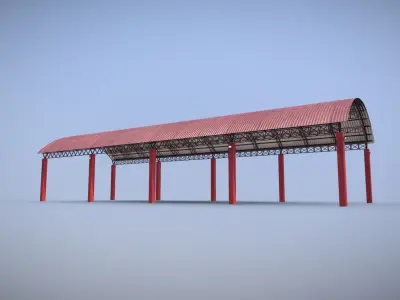 WAHQ Firefighter Hangar Low-poly 3D model