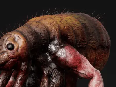 Mutant Flea - Horror Insects Collection Low-poly 3D model