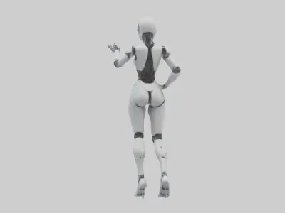 Robot version of a dancer model Low-poly 3D model