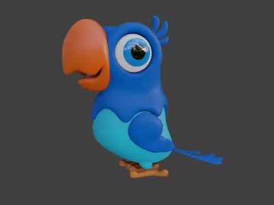 Cartoon Parrot Not Rigged 3D model