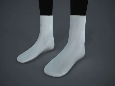 White Socks Style 4  Low-poly 3D model
