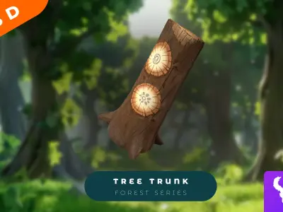 Cartoon Tree Trunk Low-poly 3D model