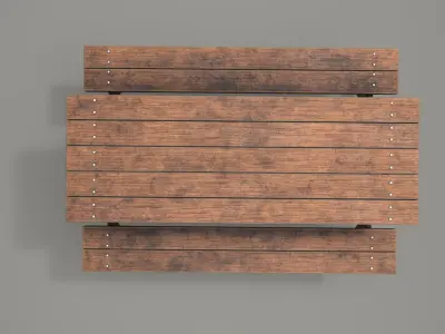 Outdoor Bench -LOD1-2-3 Shadow Proxy  - Game Ready Low-poly 3D model
