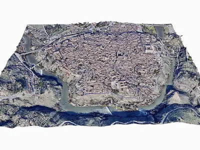 Toledo city Low-poly 3D model